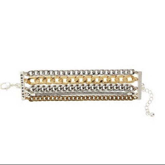 NWT- JENNY BIRD Austin Cuff Bracelet made from chains cute casual bracelet - Picture 6 of 7